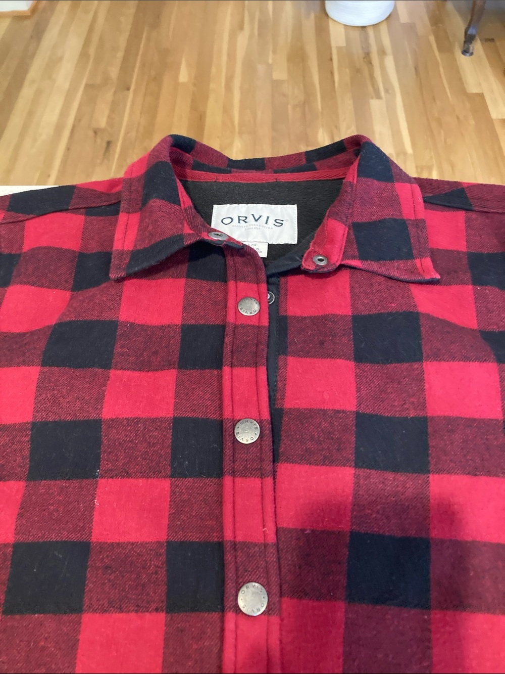 Orvis Red and Black Buffalo Plaid Snap-Front Shirt